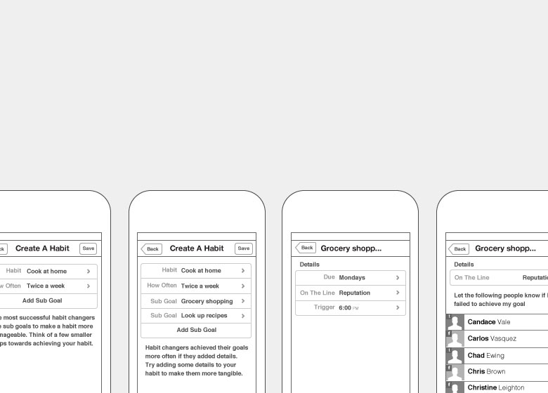 Habitat wireframes